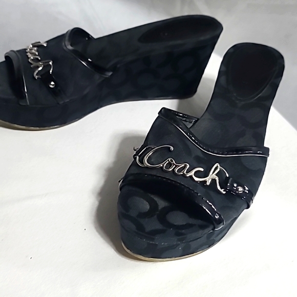 Coach Black Monogram Plateforms - Picture 2 of 6